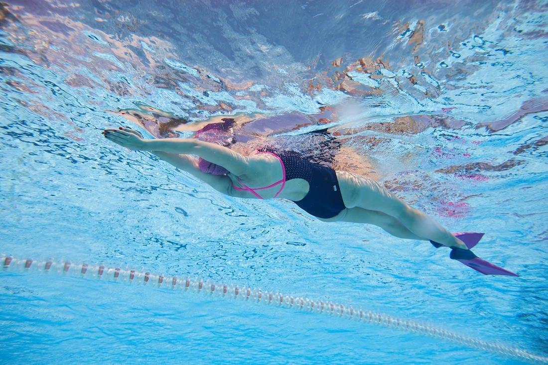 Eu 34-35  Long Swim Fins Trainfins, Fluo Coral Pink, , large image number 13