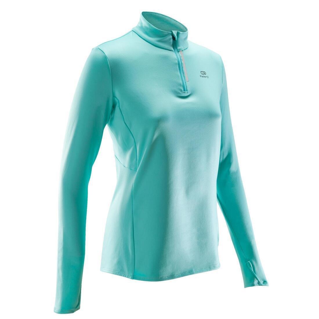 M/L  Run Warm Women's Long-Sleeved T-Shirt Zip, Fluo Coral Pink, , large image number 1