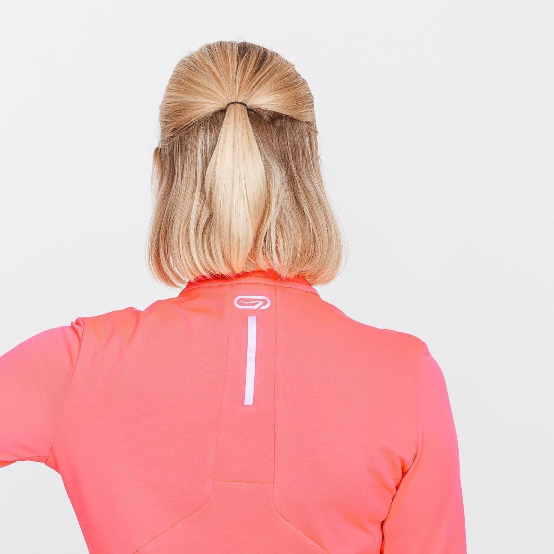 M/L  Run Warm Women's Long-Sleeved T-Shirt Zip, Fluo Coral Pink, , large image number 7