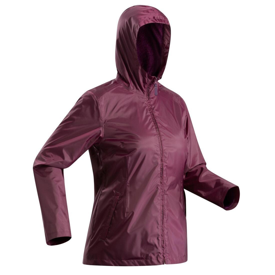 Women Warm Waterproof Snow Hiking Jacket - Sh100 Warm, Purple, No Color, large image number 0