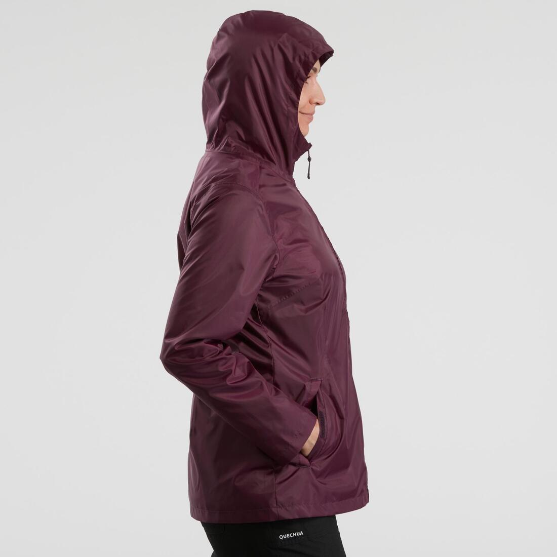 Women Warm Waterproof Snow Hiking Jacket - Sh100 Warm, Purple, No Color, large image number 1