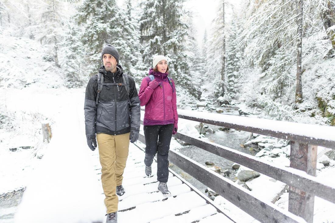 جاكيت شتوي رجالي متوسط ​​الحجم ومقاوم للماء للمشي لمسافات طويلة - SH100 X-Warm -10 &deg; C ، رمادي كربوني, No Color, large image number 6