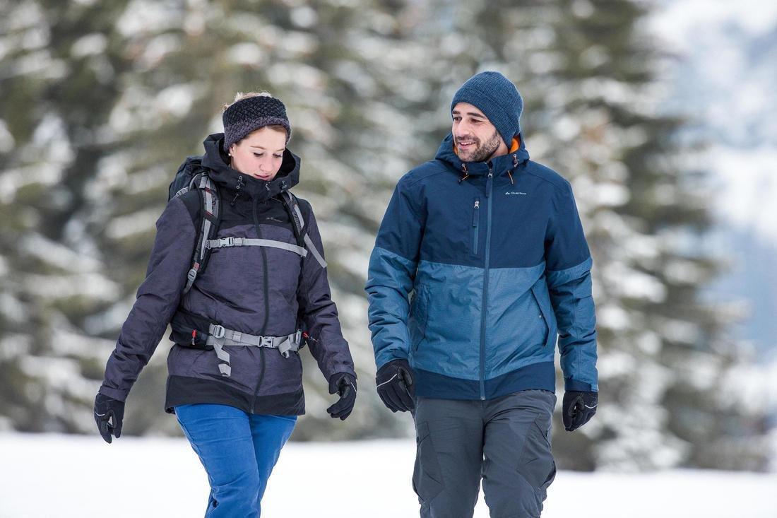 جاكيت شتوي رجالي متوسط ​​الحجم ومقاوم للماء للمشي لمسافات طويلة - SH100 X-Warm -10 &deg; C ، رمادي كربوني, No Color, large image number 10