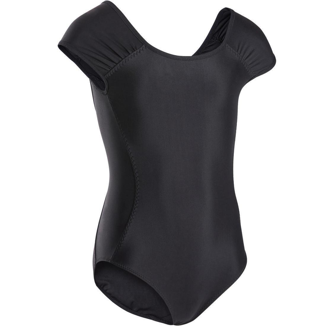 14-15Y Girls' Short-Sleeved Ballet Leotard, Black, , large image number 3