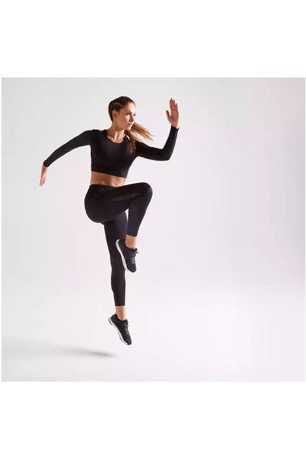 تيشيرت لياقة بدنية قصير بأكمام طويلة، بأسود، مقاس S, No Color, large image number 2