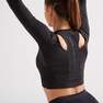 DOMYOS - S/M  Long-Sleeved Cropped Fitness T-Shirt, Black