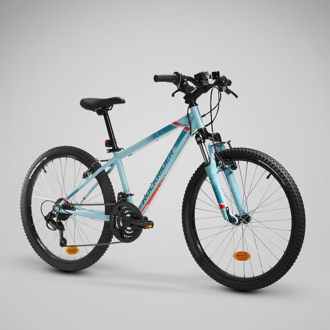 24  Rockrider ST 500 Kids' 24-Inch Montain Bike 9-12 Years - Neon, Ice Blue, No Color, large image number 12