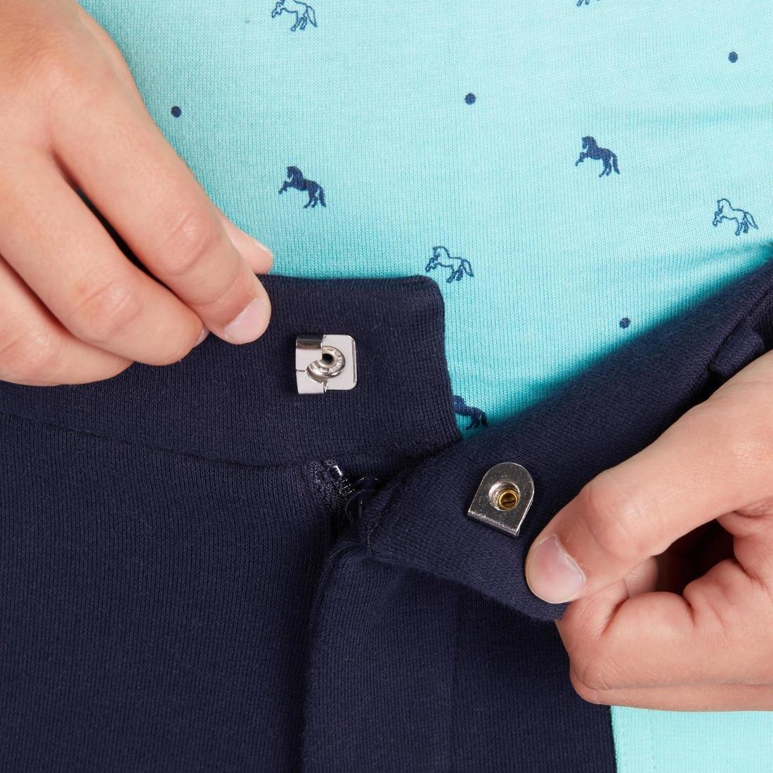 بنطلون فروسية 120 للأطفال في سن 10-11 سنة، أزرق داكن, No Color, large image number 1