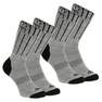 QUECHUA - EU 39-42  Adult Warm Hiking Socks - SH100 X-WARM MID - 2 Pairs, Pewter