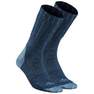 QUECHUA - EU 39-42  Adult Warm Hiking Socks - SH100 X-WARM MID - 2 Pairs, Pewter