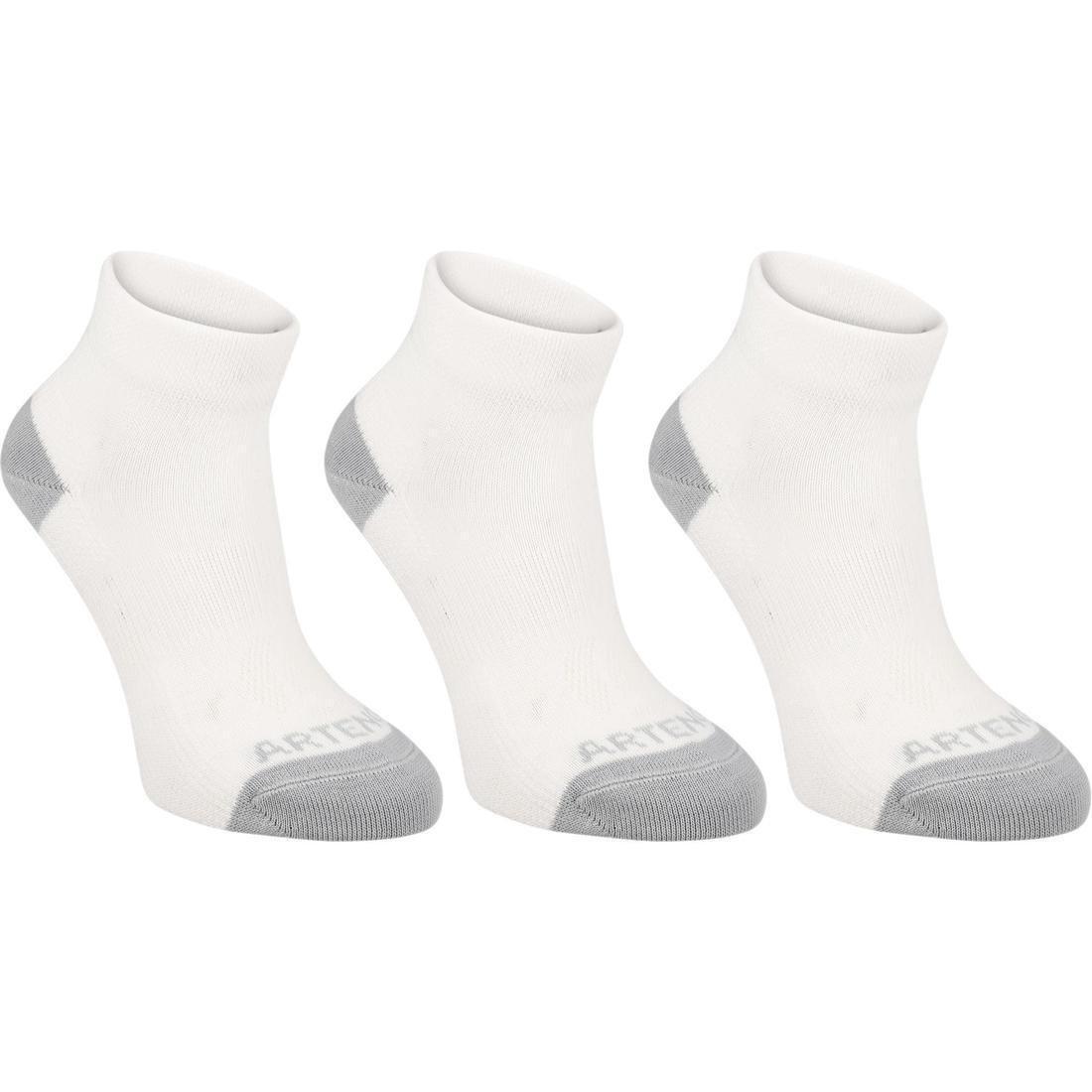 Eu 31-34  Kids' Mid Tennis Socks Tri-Pack Rs 160, White, No Color, large image number 0