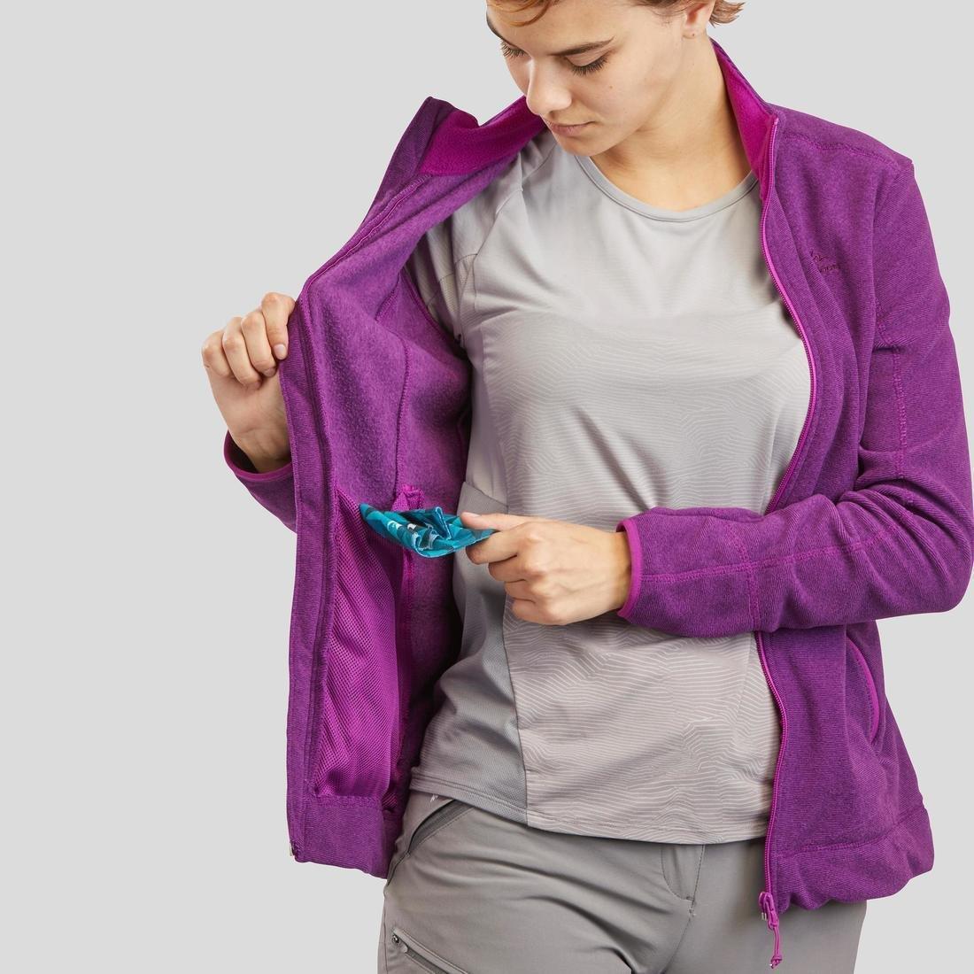 XS  Women's Walking Fleece Jacket, Aubergine, , large image number 4