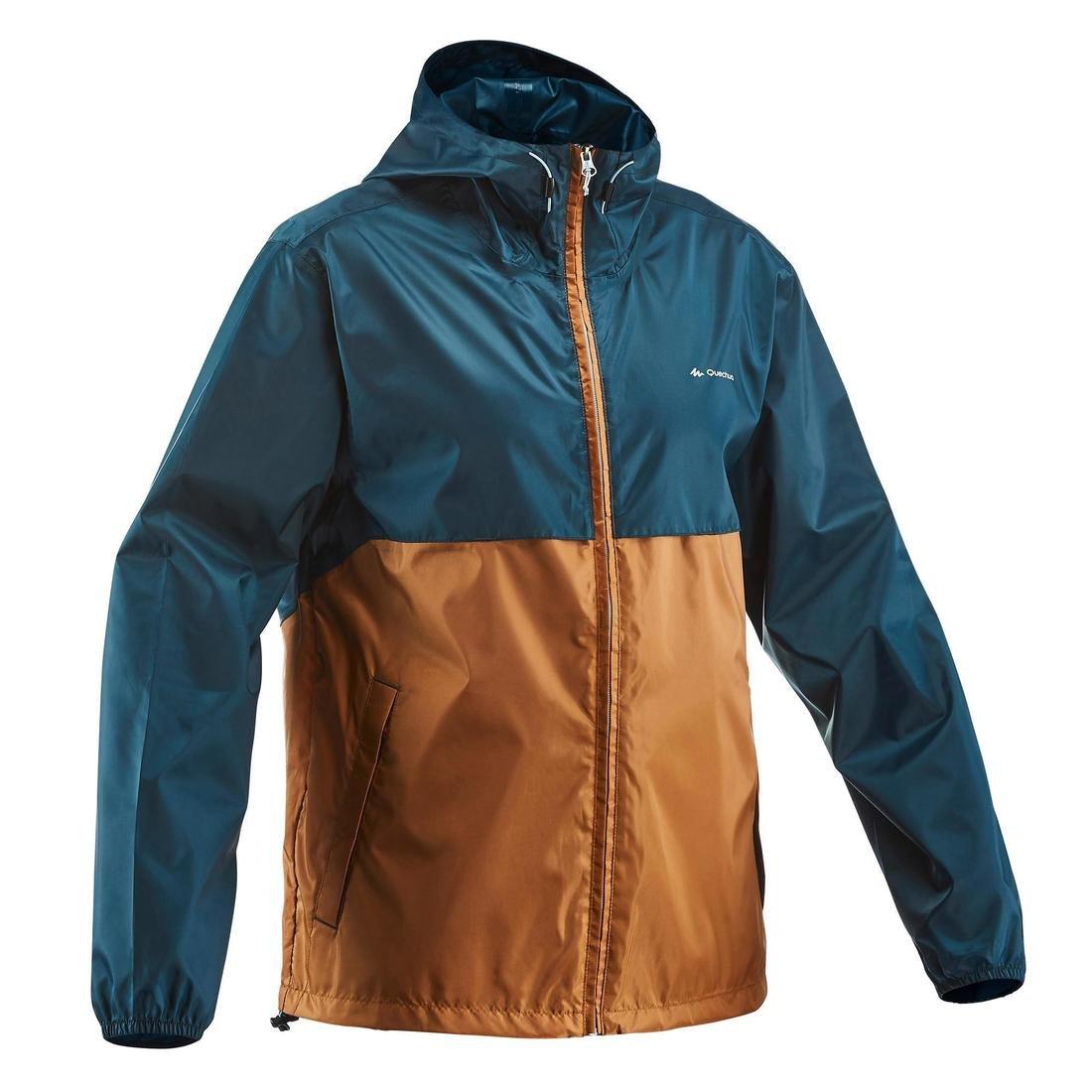 Large  Men's country walking rain coat - NH100 Raincut Full Zip, Dark Petrol Blue, , large image number 0