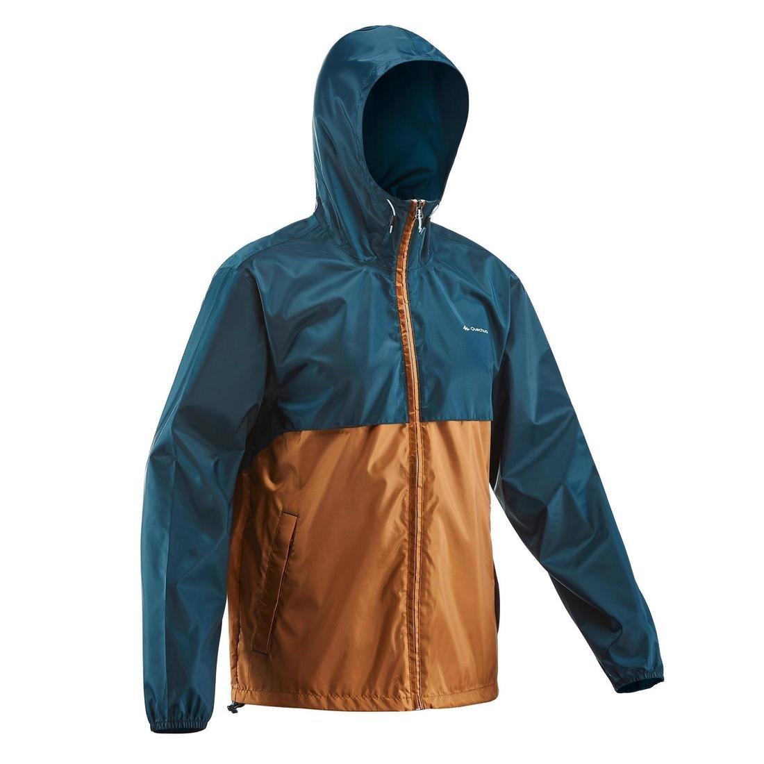 Large  Men's country walking rain coat - NH100 Raincut Full Zip, Dark Petrol Blue, , large image number 3