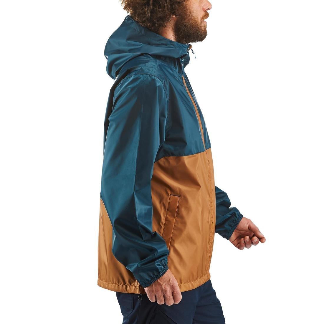 Large  Men's country walking rain coat - NH100 Raincut Full Zip, Dark Petrol Blue, , large image number 5