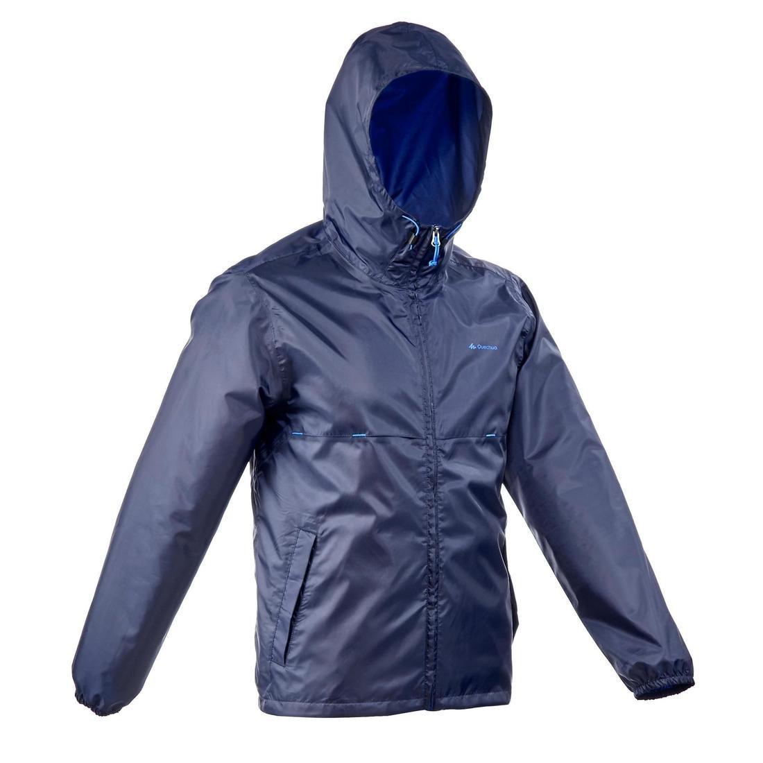 Large  Men's country walking rain coat - NH100 Raincut Full Zip, Dark Petrol Blue, , large image number 6