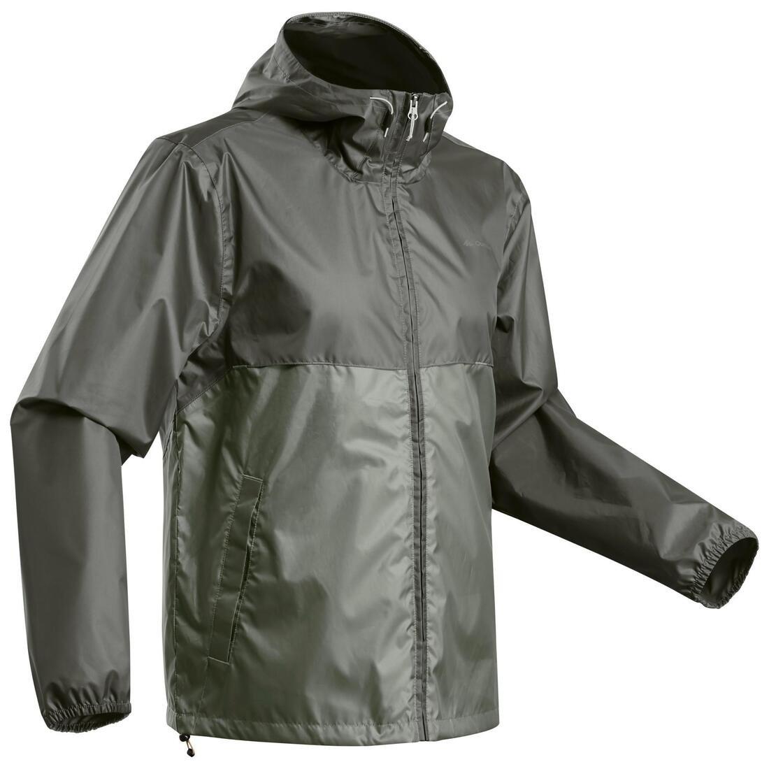 Large  Men's country walking rain coat - NH100 Raincut Full Zip, Dark Petrol Blue, , large image number 12