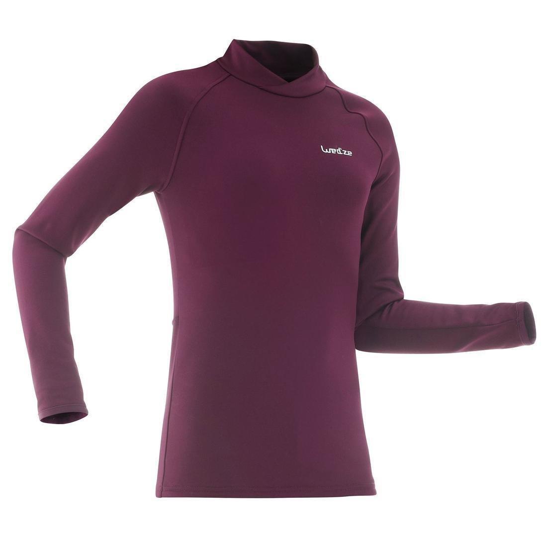 8-9Y  Kids' Ski Base Layer Top Freshwarm - Plum, Damson, , large image number 0