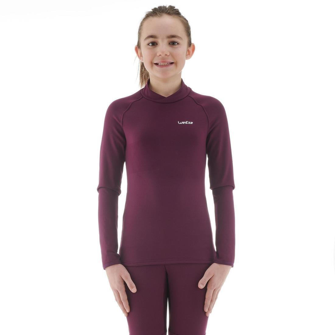 8-9Y  Kids' Ski Base Layer Top Freshwarm - Plum, Damson, , large image number 2