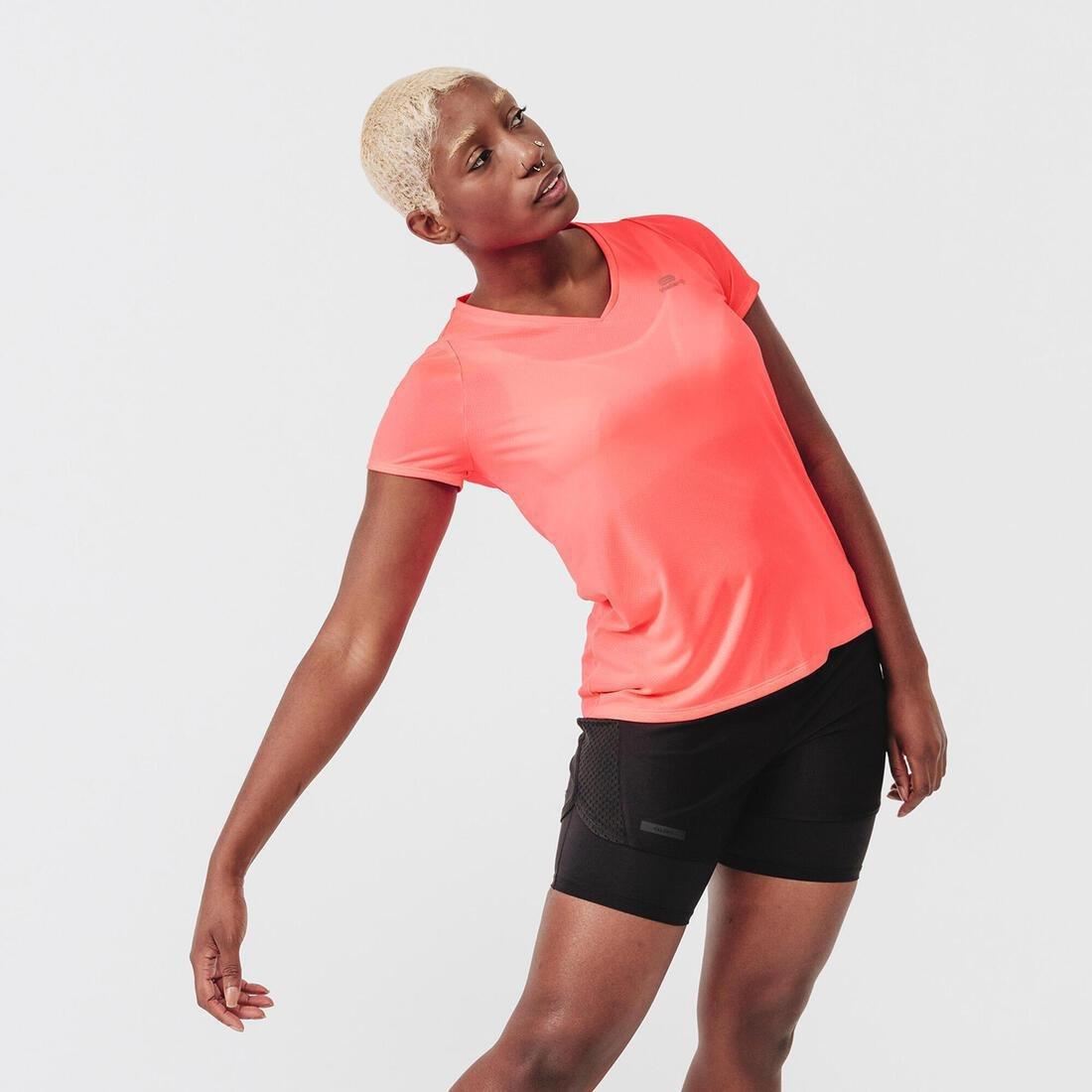 S/M  Women's Running Breathable Short-Sleeved T-Shirt Dry, Fluo Coral Pink, , large image number 0