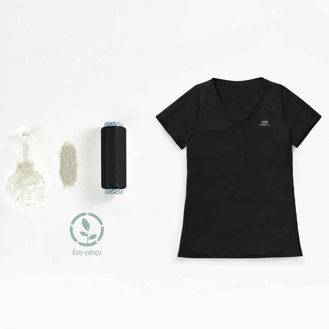 Small  Women's Running Breathable Short-Sleeved T-Shirt Dry, Black, , large image number 9