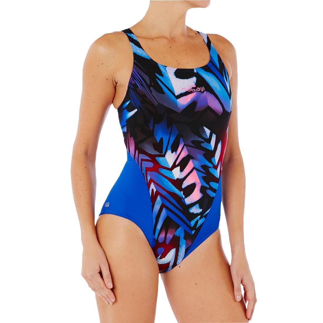 Large  Women's one-piece chlorine-resistant swimsuit Kamiye - Oil, Black, , large image number 1