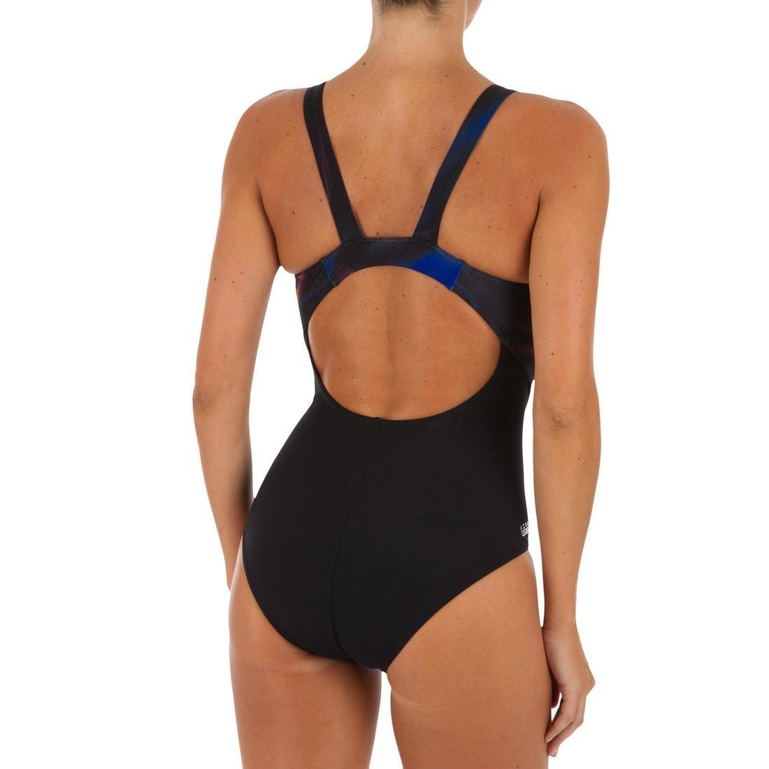 Large  Women's one-piece chlorine-resistant swimsuit Kamiye - Oil, Black, , large image number 3