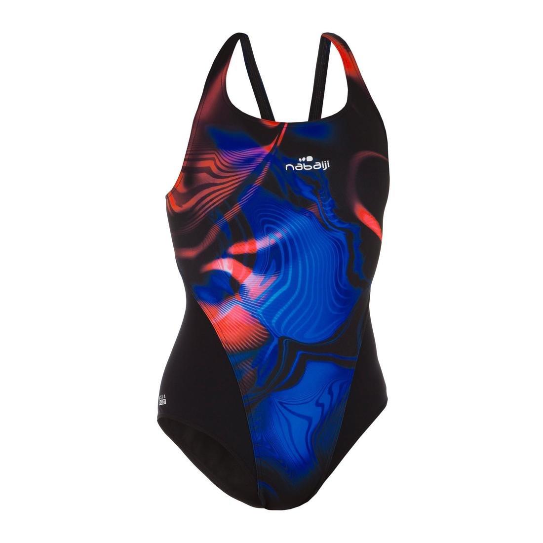 Large  Women's one-piece chlorine-resistant swimsuit Kamiye - Oil, Black, , large image number 4