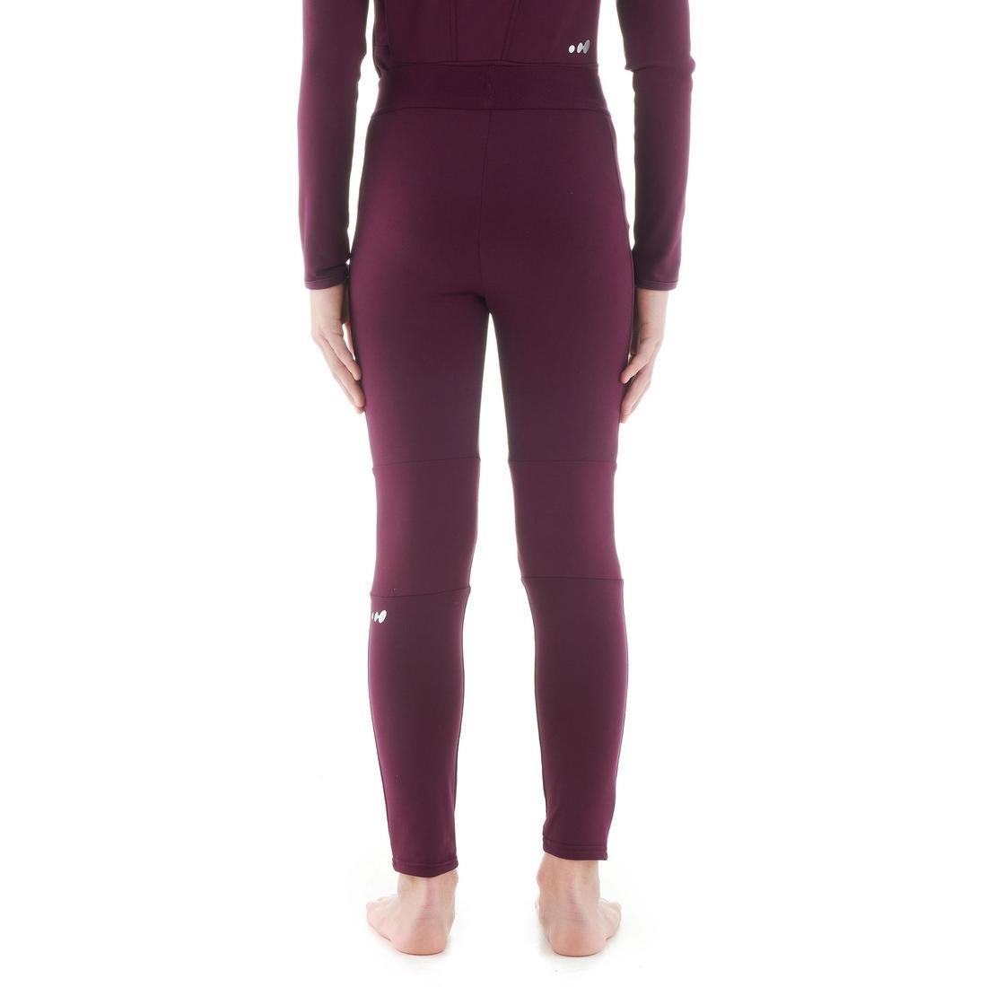 14-15Y Kids' Ski Base Layer Bottoms - Plum, Pink, , large image number 4