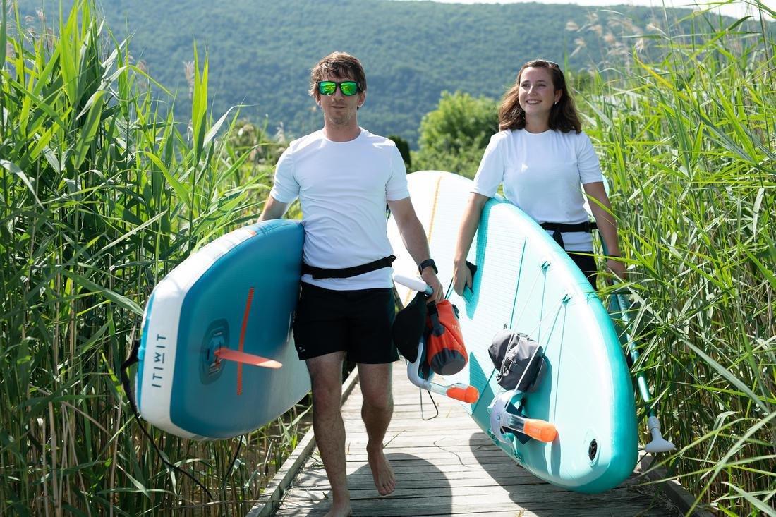 Beginner Inflatable Stand-Up Paddleboard 10 Feet, Fluo Red, , large image number 11