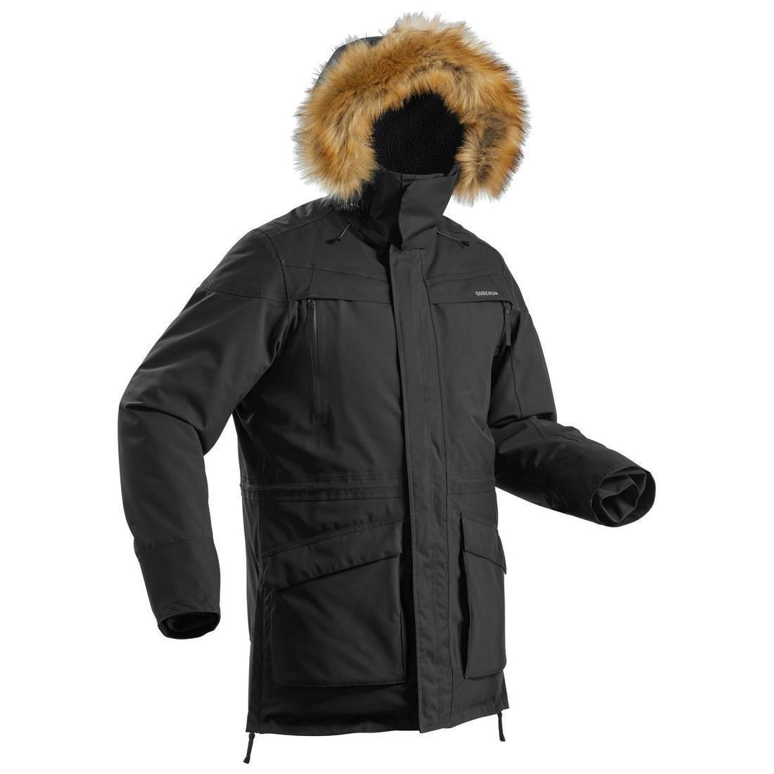 Medium  Men's Warm Waterproof Snow Hiking Parka SH500 Ultra-Warm - Khaki., Black, , large image number 0