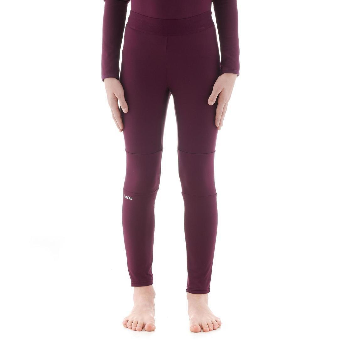 4-5Y Kids' Ski Base Layer Bottoms - Plum, Damson, , large image number 10