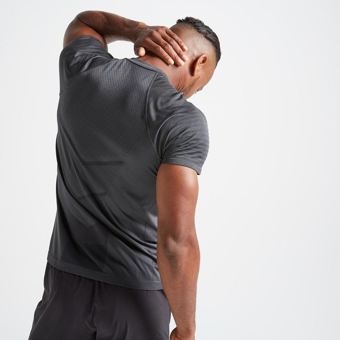 Small  FTS 900 Fitness Cardio Training Seamless T-Shirt - Dark Grey, , large image number 5