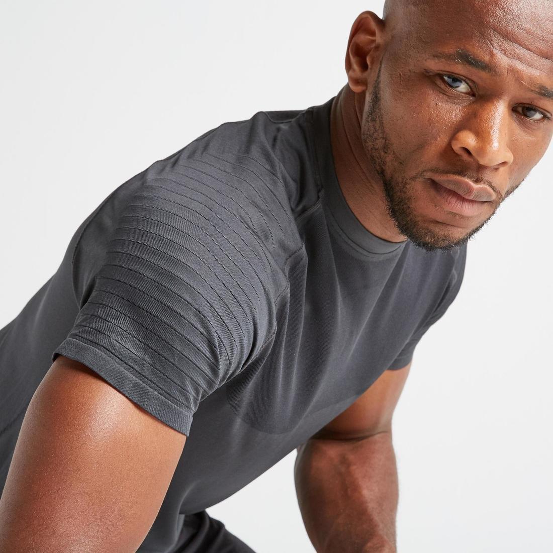 Small  FTS 900 Fitness Cardio Training Seamless T-Shirt - Dark Grey, , large image number 6