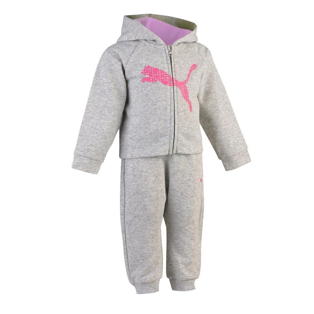 Kids Girls Gym Tracksuit, Grey, No Color, large image number 0