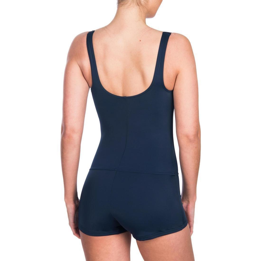 Small Women's 1-piece shorty swimsuit Heva, Navy Blue, , large image number 2