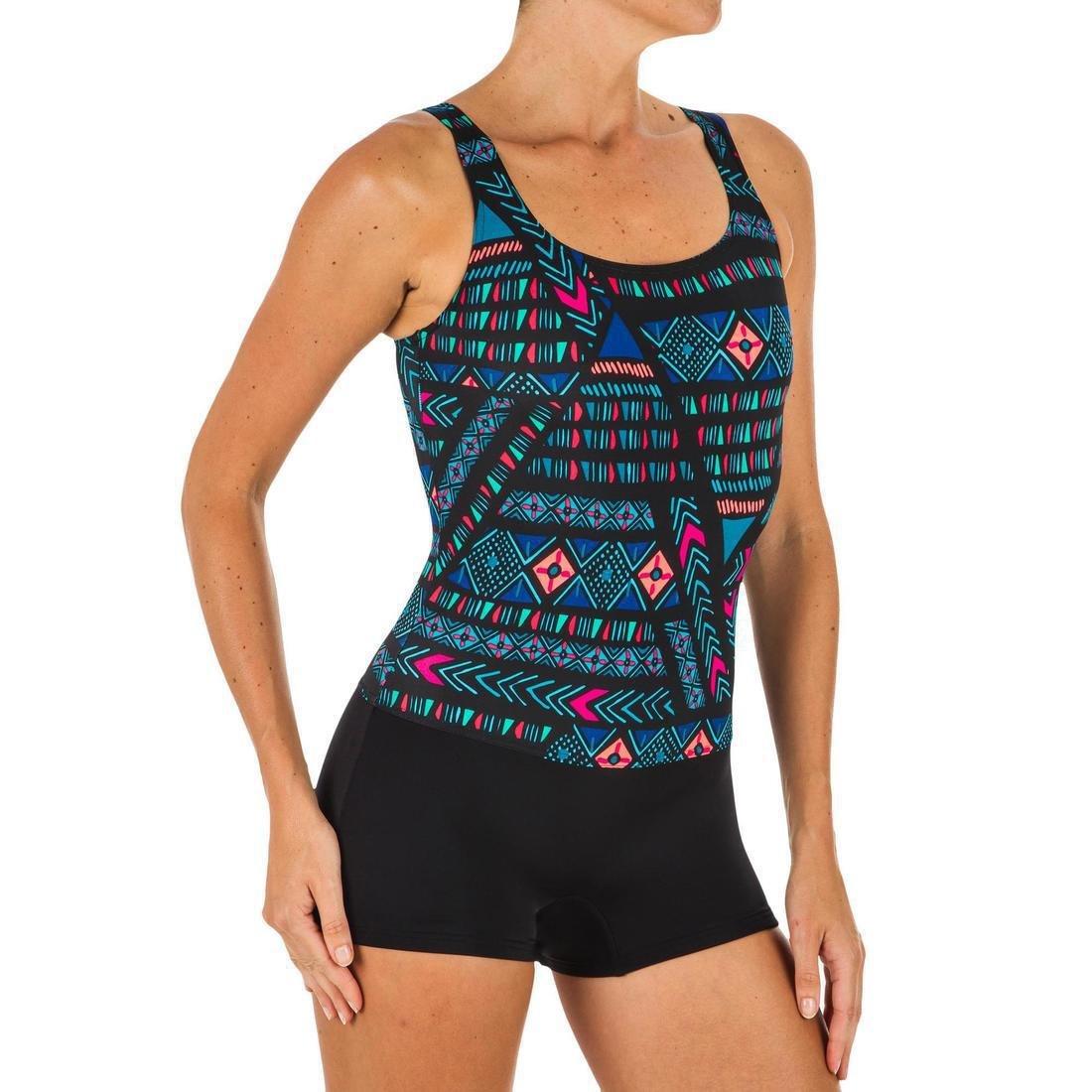 Small Women's 1-piece shorty swimsuit Heva, Navy Blue, , large image number 8