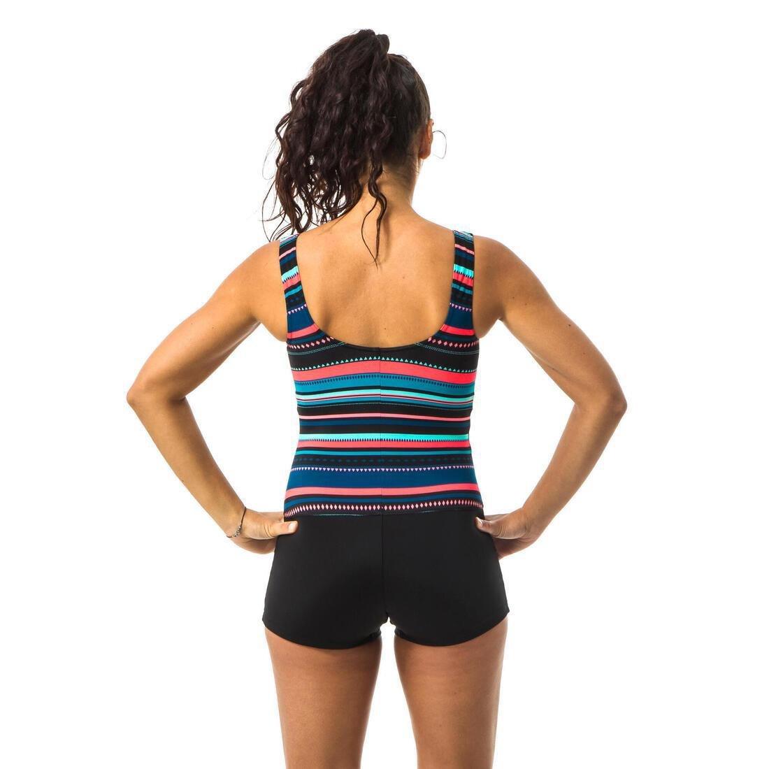 Small Women's 1-piece shorty swimsuit Heva, Navy Blue, , large image number 10