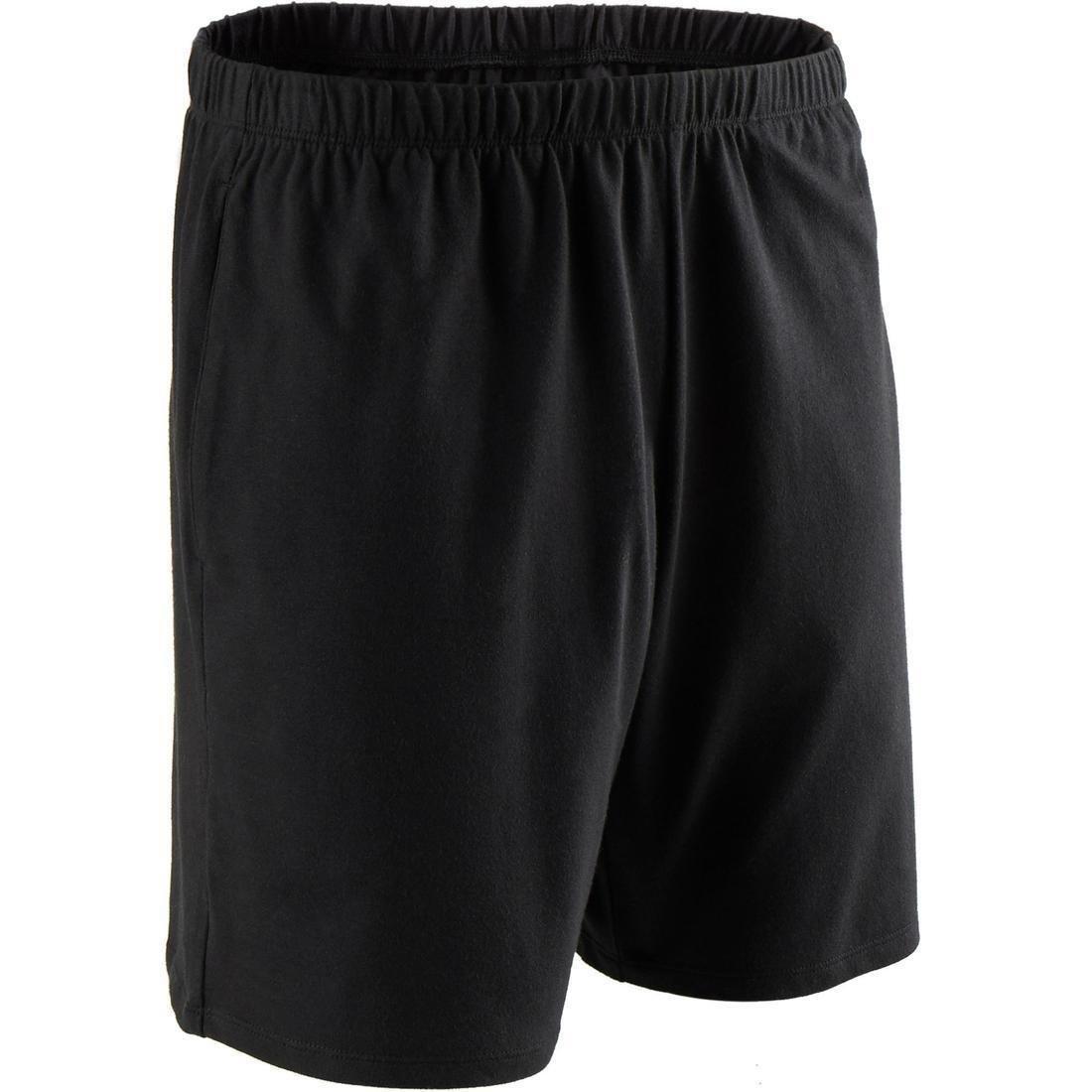 شورت قصير قطني للياقة البدنية، أسود، L, , large image number 0