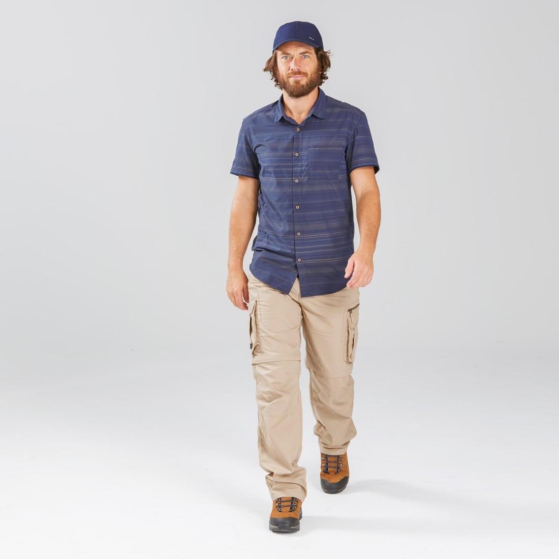 Large  Men's Short-Sleeved Travel Shirt, Asphalt Blue, , large image number 5