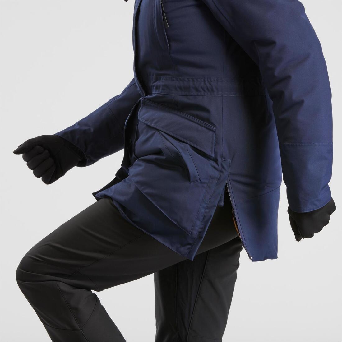 Small  Women's Hiking Warm Waterproof Parka Sh500 U-Warm, Asphalt Blue, , large image number 8