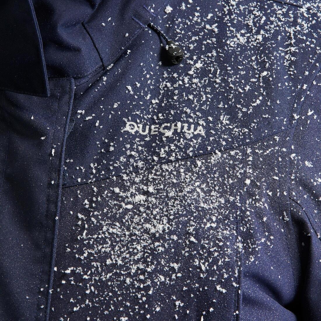 Small  Women's Hiking Warm Waterproof Parka Sh500 U-Warm, Asphalt Blue, , large image number 12