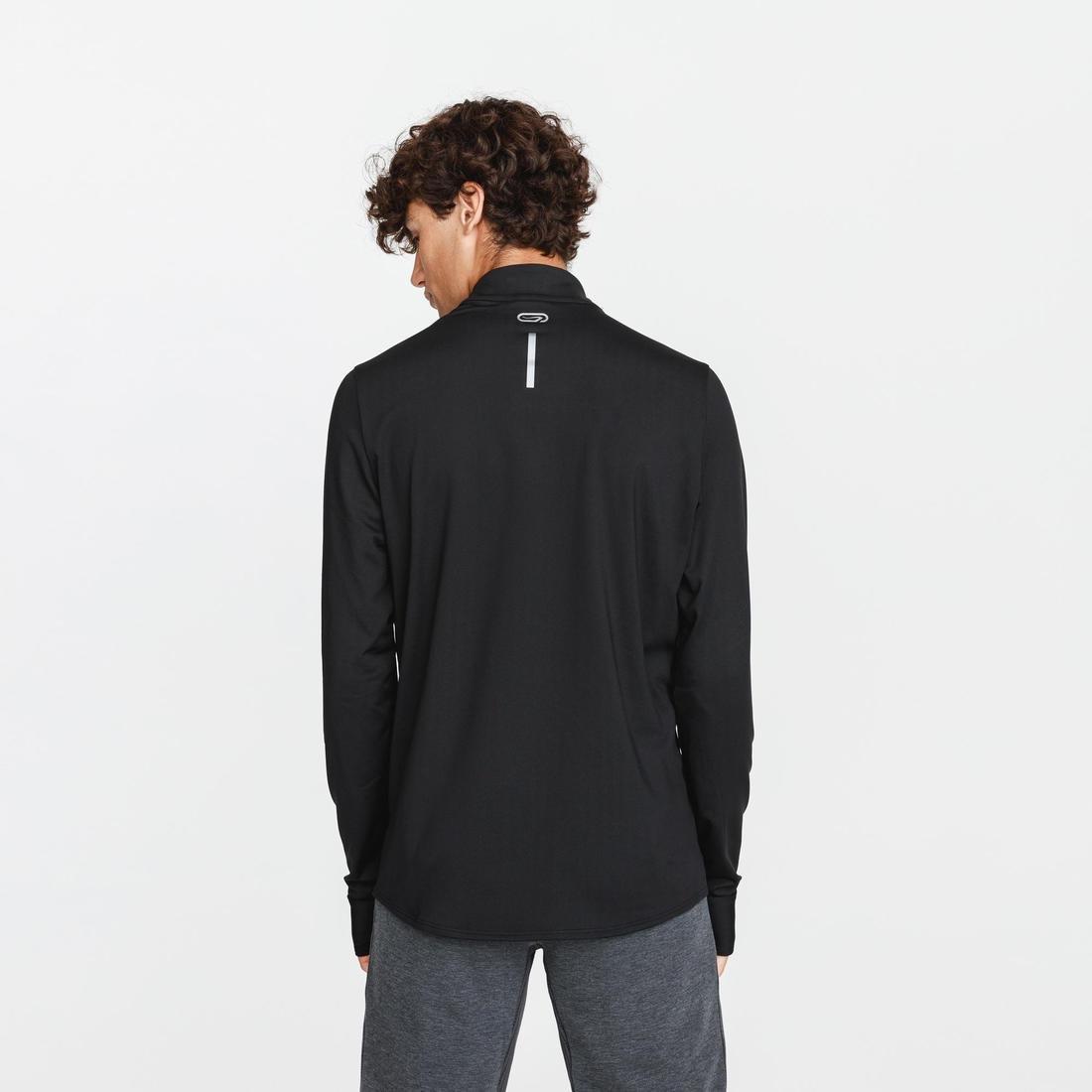 Small  Kalenji Men's Warm Long-Sleeved Running T-Shirt, Black, , large image number 12