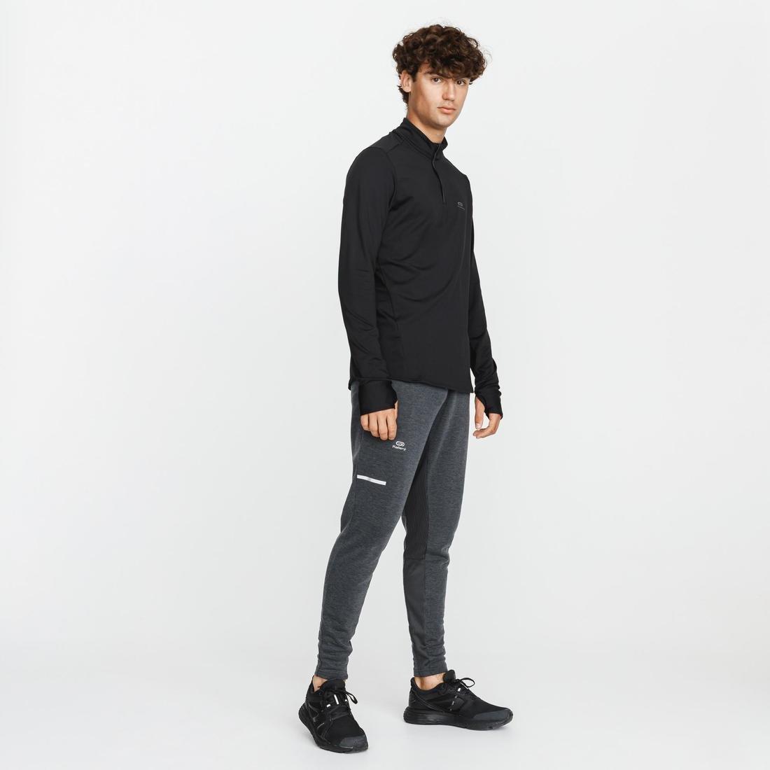 Small  Kalenji Men's Warm Long-Sleeved Running T-Shirt, Black, , large image number 13