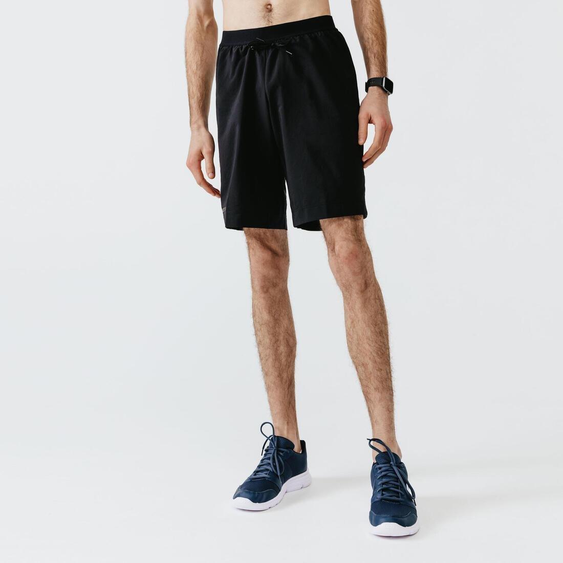 XL  Kalenji Dry+ Men's Running 2-in-1 Shorts With Boxer - Black, , large image number 1