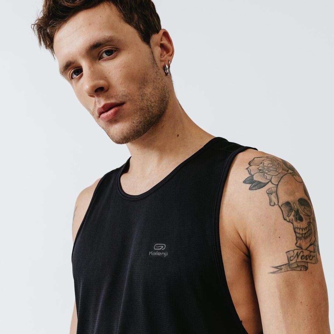 XL  Men's Running Breathable Tank Top Dry, Black, , large image number 3