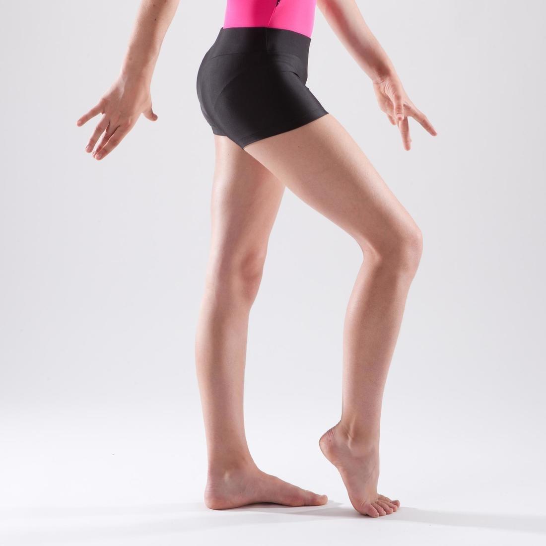 8-9Y  Girls' Artistic Gymnastics Basic Shorts - Black, , large image number 2