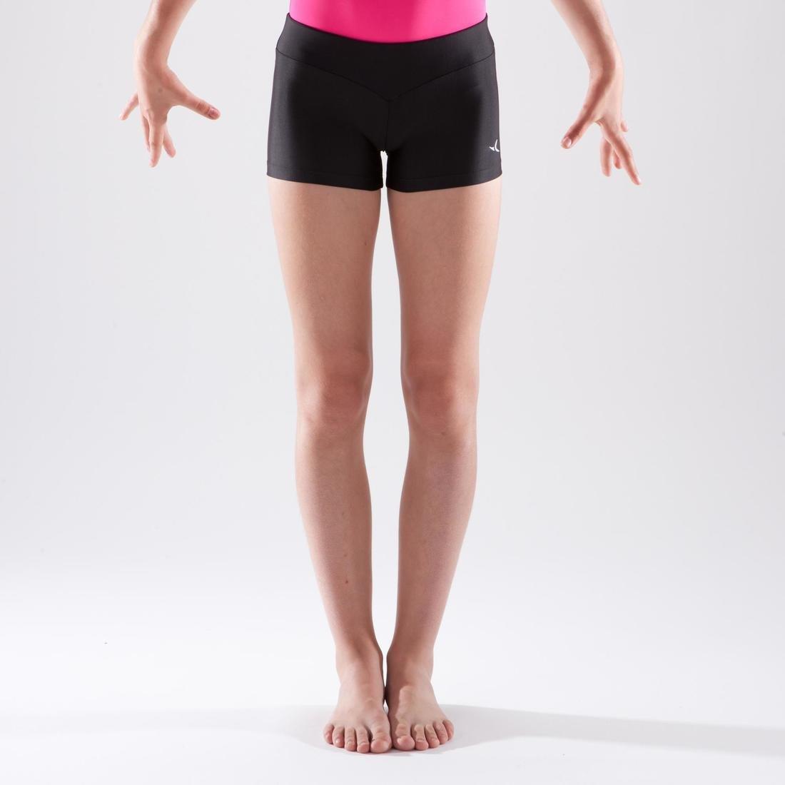 8-9Y  Girls' Artistic Gymnastics Basic Shorts - Black, , large image number 11