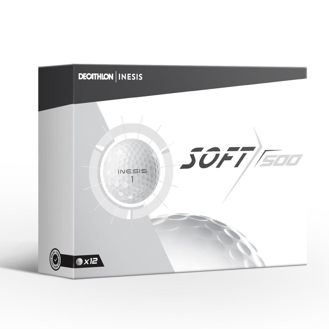 Soft 500 Golf Ball X12, White, No Color, large image number 0