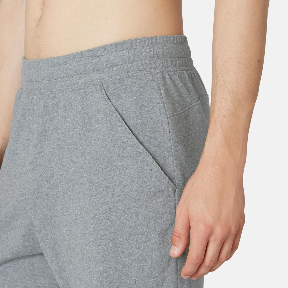 Medium  Fitness Long Stretch Cotton Shorts, Grey Blue, , large image number 13